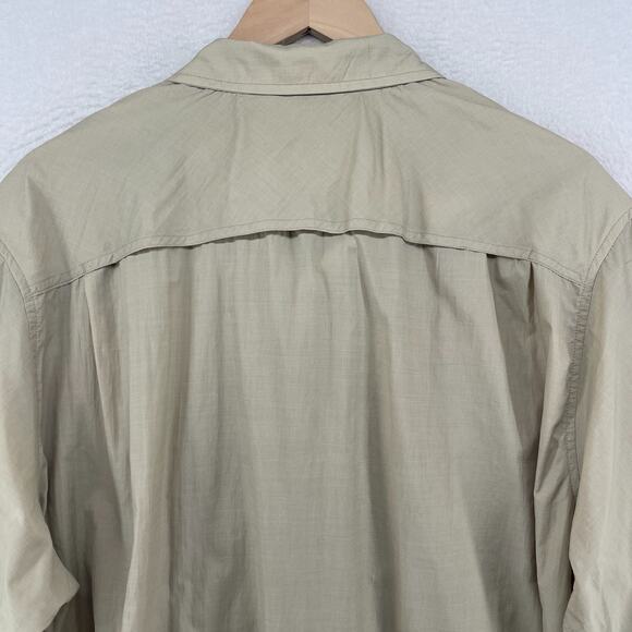 EXOFFICIO Shirt Mens 2XL Syros Short Sleeve Button Down Fishing Beige NEW - Picture 10 of 16